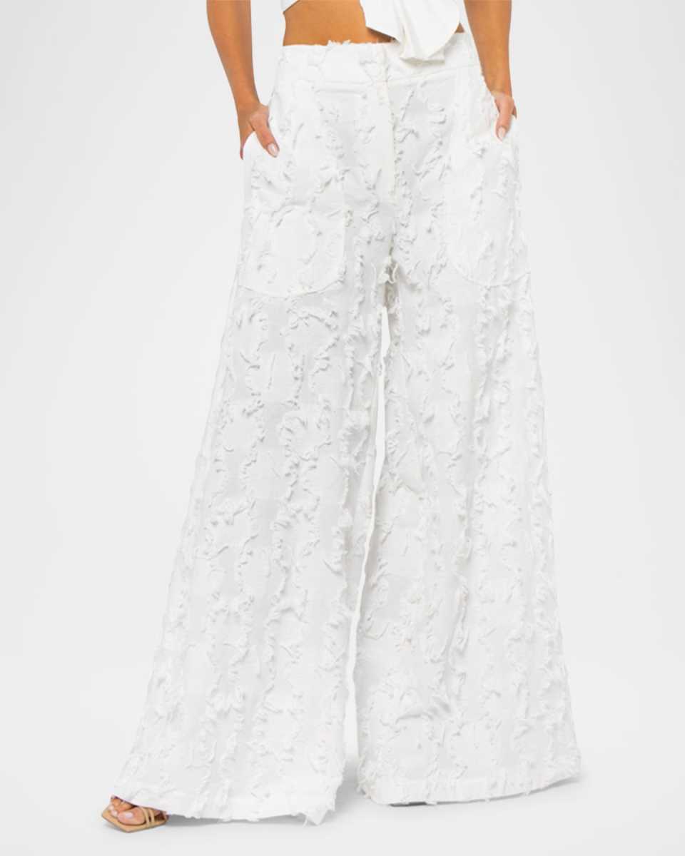 Oslo Textured Wide-Leg Pants